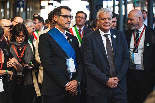 Photographic services reportage for public events. Mayor Merola and minister Galletti