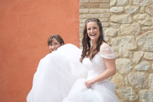 Bride and bridemaid at corte d aibo
